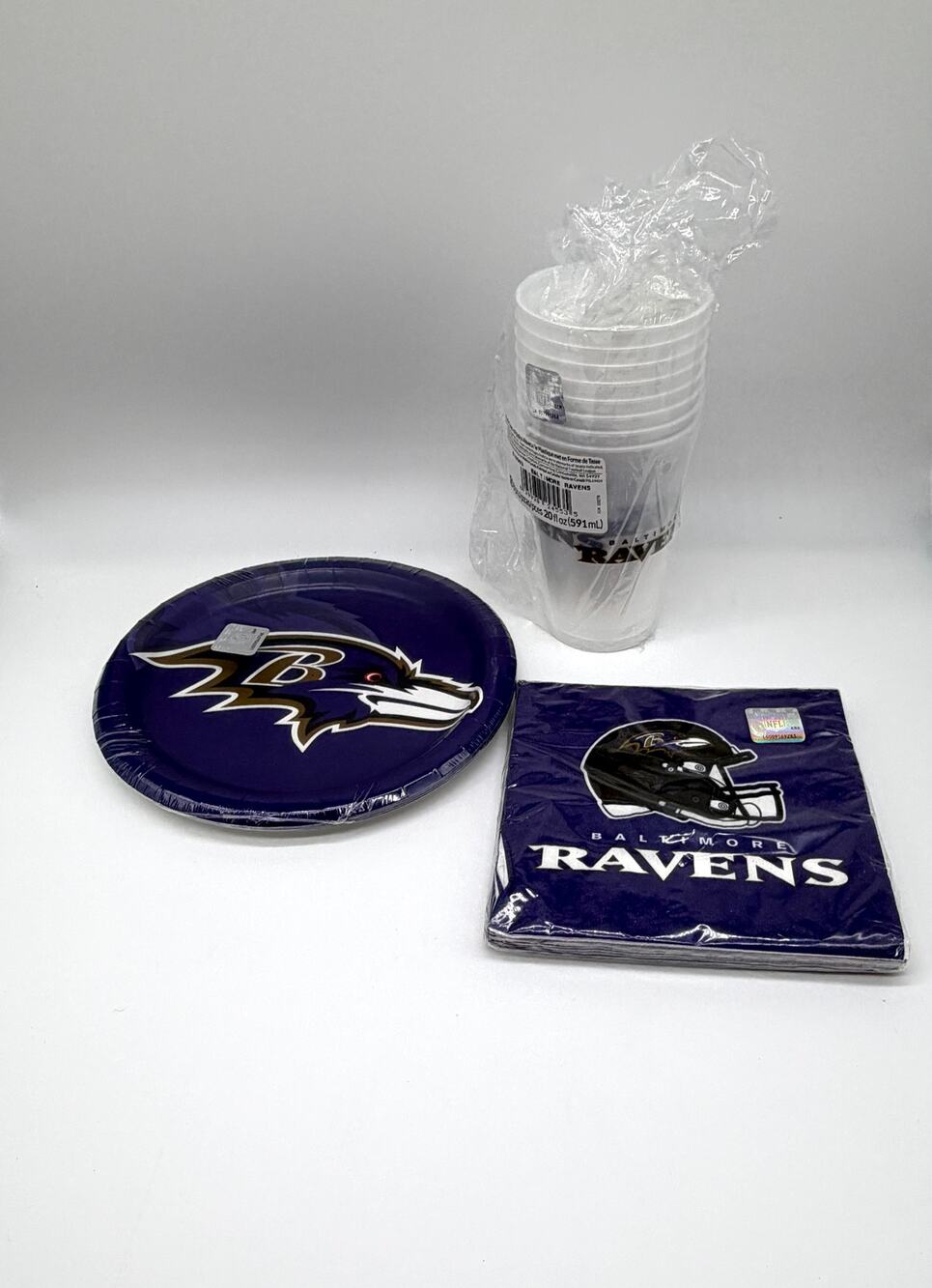 Baltimore Ravens NFL Party Supplies Plates Cups Napkins Set NWT Tailgate